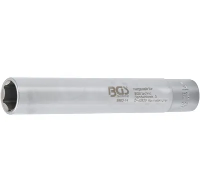 BGS Nástrčná hlavice šestihranná, extra prodloužené, 10 mm (3/8"), 14 mm