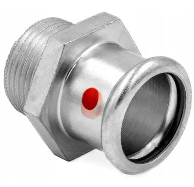 C-STEEL lisovací přechod F243,  76,1 - 2 1/2" závit venkovní, uhlíková ocel