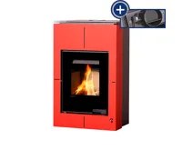 HS Flamingo Krbová kamna AQUAFLAM VARIO ® SAPORO 11/5kW červená, elektronická regulace