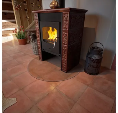 Sklo pod kamna - FLAMINGO Oblouk 1000x1000 mm, fazeta / R500 / 6 mm