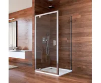 LIMA Sprchové dveře, čtverec, 100 cm, chrom ALU, sklo Čiré, dveře pivotové (1)