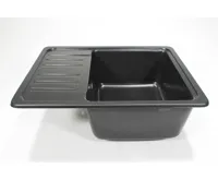 GRANISIL BAIRO 565.5 Granitový dřez s odkapem, černý (5)