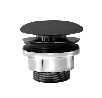 GSI GSI umyvadlová výpust 5/4“, neuzavíratelná, keramická zátka, 5-65mm, černá mat