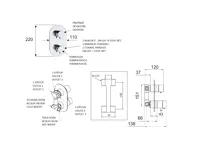 SAPHO RHAPSODY podomítková sprchová termostatická baterie, 3 výstupy, chrom (2)