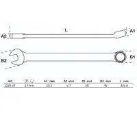 BGS Klíč očkoplochý, extra dlouhý 24 mm (3)
