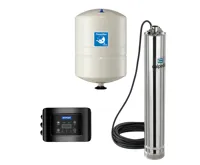 Vodárenský set MXS 307 0,9kW kabel 15m + frekvenční měnič PUMPA e-line Drive-02 1,5kW + nádoba PWB8