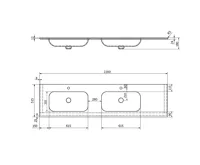 SAPHO ARUBA dvojumyvadlo, Rockstone, 220x51,5cm, levé, bílá mat (6)