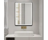 AQUALINE CORNA zrcadlo s LED osvětlením 60x80cm, dotykový senzor, stmívatelné, černá mat (3)