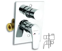 NOVASERVIS Vanová sprchová baterie s přepínačem Metalia 57 chrom - 57050R,0