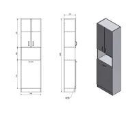 AQUALINE SIMPLEX ECO vysoká skříňka s košem 50x180x30cm (9)