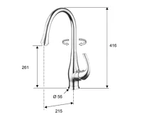 SAPHO PRIM stojánková dřezová baterie, chrom (5)