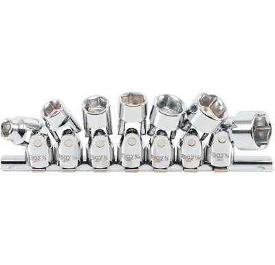 BGS Klíče nástrčné kloubové, vnitřní čtyřhran 10 mm (3/8"), 3/8"–3/4" mm, palcové velikosti