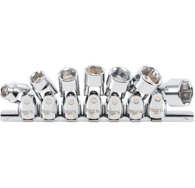 BGS Klíče nástrčné kloubové, vnitřní čtyřhran 10 mm (3/8"), 3/8"–3/4" mm, palcové velikosti