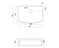 KERASAN DEVON keramický dřez 76x53cm, bílá (4)