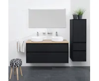 Opto, koupelnová skříňka s keramickým umyvadlem, dub, 4 zásuvky, 1210x580x458 mm (6)