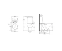 AQUALINE RIGA WC kombi, dvojtlačítko 3/6l, spodní odpad, bílá (5)