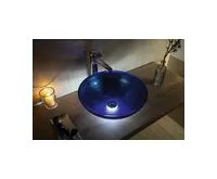 SAPHO MURANO BLU skleněné umyvadlo na desku, průměr 40cm, modrá (1)
