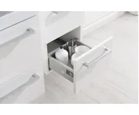 Koupelnová skříňka, závěsná bez nožiček, pravá, bílá/bílá (4)