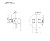 Sprchová podomítková baterie bez přepínače, Zuna, Mbox, kulatý kryt, chrom (1)