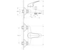 BRUCKNER HOFFER nástěnná vanová baterie, chrom (5)