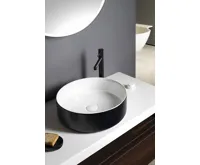SAPHO FIASTRA keramické umyvadlo na desku, Ø 40cm, bílá/černá mat (5)