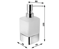 GEDY LOUNGE dávkovač mýdla na postavení, 280 ml, mléčné sklo, chrom (5)