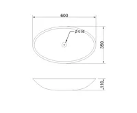 SAPHO BLOK kamenné umyvadlo na desku, 60x35cm, matný černý Marquin (2)