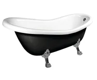 POLYSAN RETRO volně stojící vana 167,5x76x71cm, nohy chrom mat, černá/bílá POLYSAN RETRO volně stojící vana 167,5x76x71cm, nohy chrom mat, černá/bílá