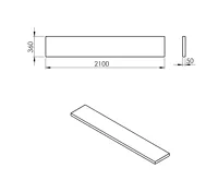 SAPHO AVICE deska pod umyvadlo 210x36cm, tl.5cm, dub Rover (2)