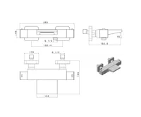 SAPHO DIMY nástěnná vanová termostatická baterie, kaskáda, černá mat (6)