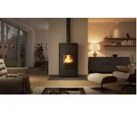HS Flamingo Krbová kamna AQUAFLAM ® 17 s výměníkem - černá, automatická regulace (22)
