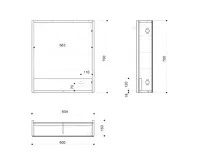 SAPHO LINEX galerka s LED osvětlením, 60x70x15cm, levá/pravá, bílá (7)