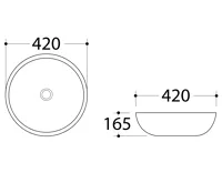 SAPHO DALMA keramické umyvadlo na desku, Ø 42cm, carrara (6)