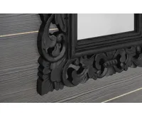 SAPHO SAMBLUNG zrcadlo ve vyřezávaném rámu 60x80cm, černá (4)