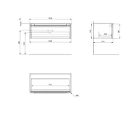 SAPHO KERALA umyvadlová skříňka 100x35x47,5cm, 1x zásuvka, agila (6)