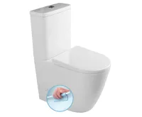 SAPHO TURKU WC kombi, zvýšený sedák, Rimless, spodní/zadní odpad, bílá