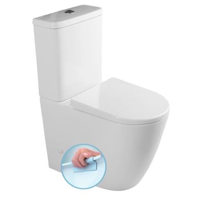 SAPHO TURKU RIMLESS WC kombi zvýšený sedák, spodní/zadní odpad, bílá