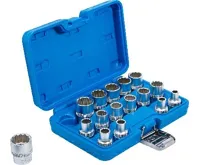 BGS Hlavice nástrčné  dvanáctihranné, 12,5 mm (1/2"), 8 - 24 mm, 16dílná sada (1)