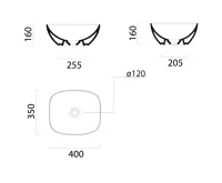 GSI NUBES keramické umyvadlo na desku 40x35cm, creta mat (4)