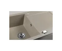 SAPHO Granitový vestavný dřez s odkapem, 97x50cm, béžová (1)