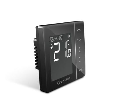 SALUS Digitální manuální termostat 230V - černý VS35B, Drátové
