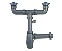 NOVASERVIS Sifon dřezový na dvojdřez 49mm bez přepadu plast - NSP22