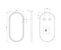 SAPHO KAIRA oválné zrcadlo s LED osvětlením 45x90cm, černá mat (8)