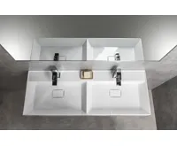 SAPHO GODIVA dvojumyvadlo, litý mramor, 119x44cm, bílá (5)