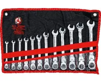 BGS Klíče očkoploché 8,0 - 19,0 mm, ráčnové, kloubové, 12 dílů (3)