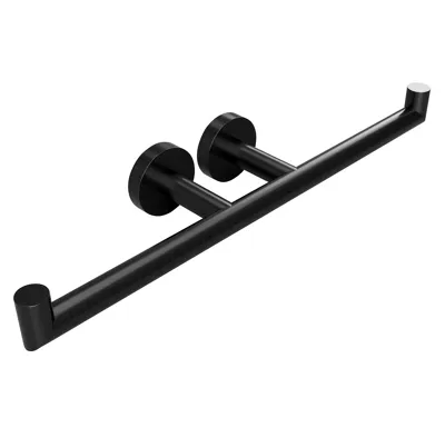 SAPHO X-ROUND BLACK držák toaletního papíru dvojitý se dvěma úchyty, černá