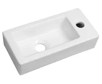 SAPHO ZOE keramické umývátko 37x18cm, otvor pro baterii vpravo, bílá SAPHO ZOE keramické umývátko 37x18cm, otvor pro baterii vpravo, bílá