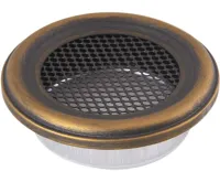 HS Flamingo Krbová mřížka KULATÁ 125 mm zlatá patina