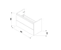 JIKA MIO N Skříňka pod umyvadlo 1000x450 mm, 2 zásuvky , Jasan (1)
