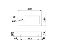 SAPHO BLOK kamenné umývátko 40x22cm, baterie vlevo, antracit (5)
